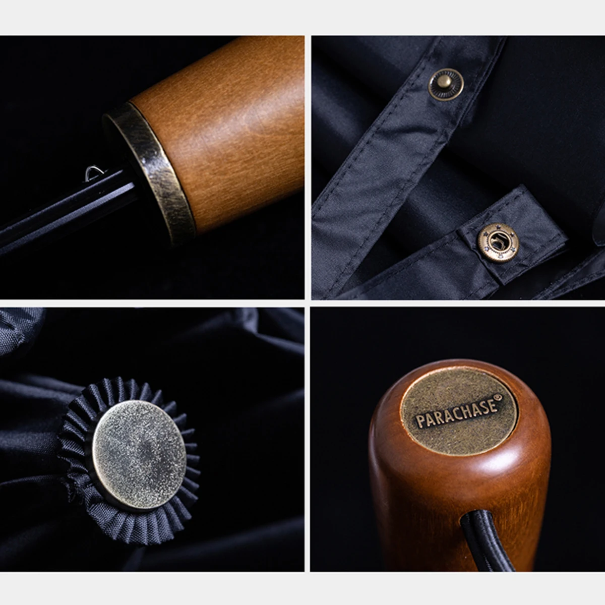 Cena Parachase nowy składany parasol deszcz kobiety mężczyźni Vintage drewniany uchwyt parasol słoneczny wiatroszczelna 10 żeber anty UV parasol golfowy UPF50 +