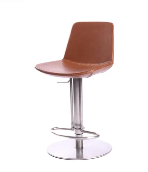 

Lift Bar Chair Back Stainless Steel Revolving Dining Room High Stool Simple Modern