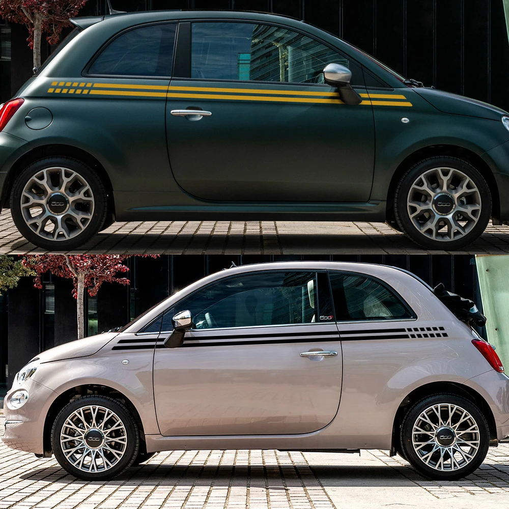 2 шт. автомобильные длинные боковые наклейки на талию для Fiat 500|Наклейки