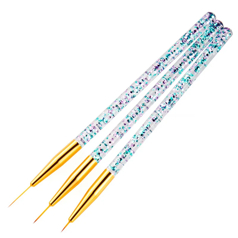 B - 3PCS 3 шт Кисти для нейл-арта, лайнер, ручка для рисования, 3D Советы, сделай сам, акриловые кисти для УФ-геля, наборы для рисования, цветок, линия, французский дизайн, инструмент для маникюра - Цвет: B - 3PCS
