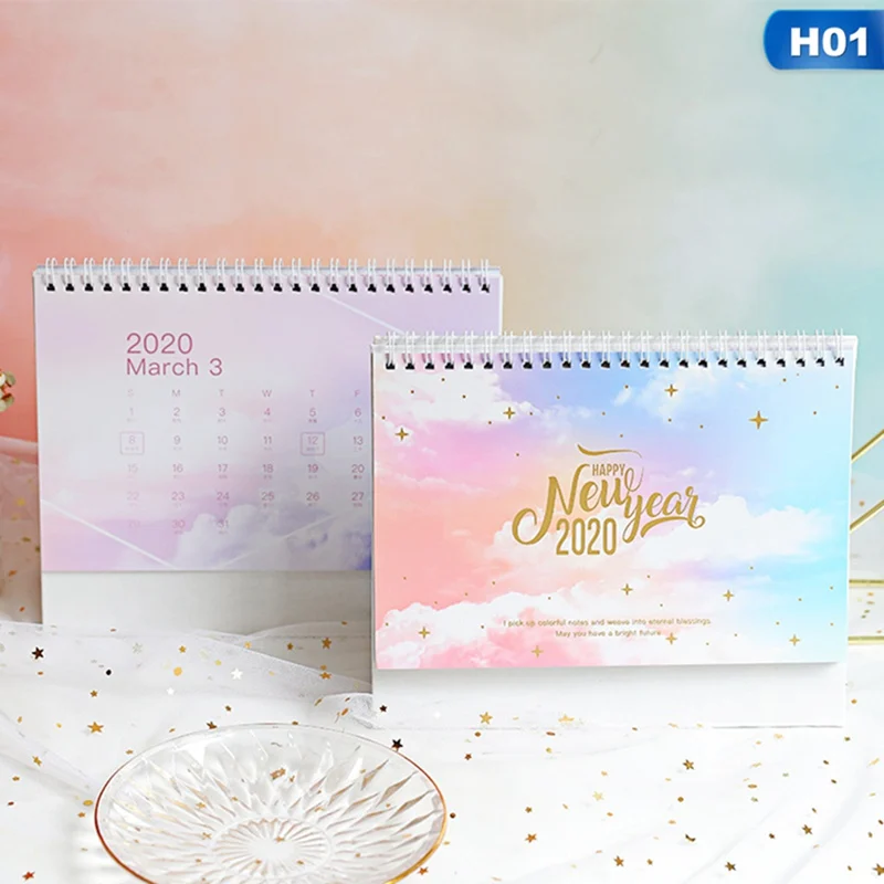 01 Dreamy красочный устанавливаемый на стол рулонная бумага календарь с заметками ежедневный график планировщик стола годовой Органайзер - Цвет: 01