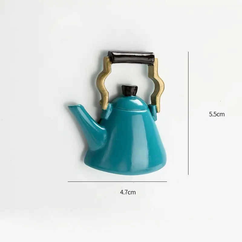 kettle 3D смолы магниты на холодильник милый еда форма холодильник стикер сообщение стикер s дома Рождество украшения - Цвет: kettle