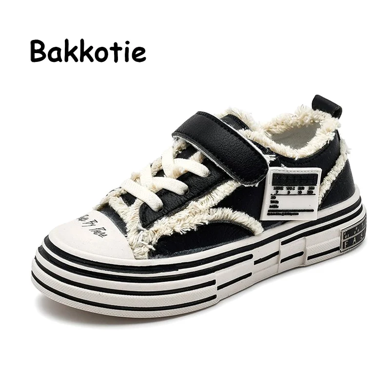 Bakkotie/ г.; Осенняя повседневная обувь для детей; модные белые кроссовки с кисточками для девочек; дышащая Черная спортивная обувь Anit
