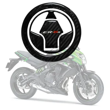 

3D Carbon-look Motorcycle Gas Oil Fuel Cap Cover Decal Carbon Fiber Sticker Protect for Kawasaki ER-6N ER6N 2009-2015