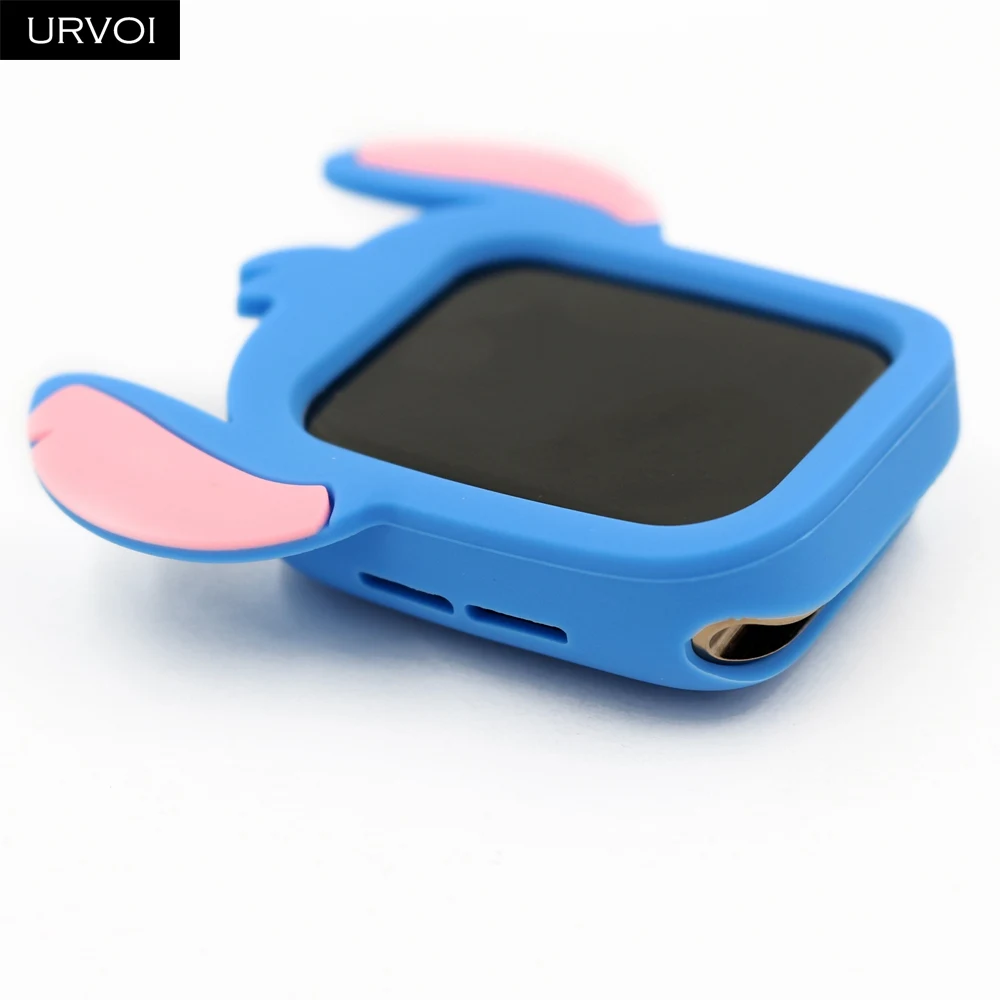 URVOI полное покрытие для Apple Watch series 5 4 силиконовый чехол мягкий протектор для стежка дизайн чехол для iWatch девочки дети 40 44 мм