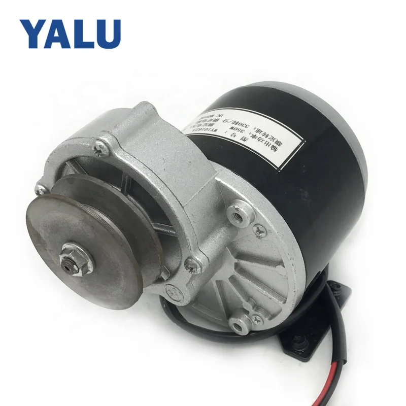 

YALU MY1016Z3 350W AVG Robot Driver Belt Pulley Drive Electric Bike Motor Kit Accessory 24V DC Motor for toy kick scooters
