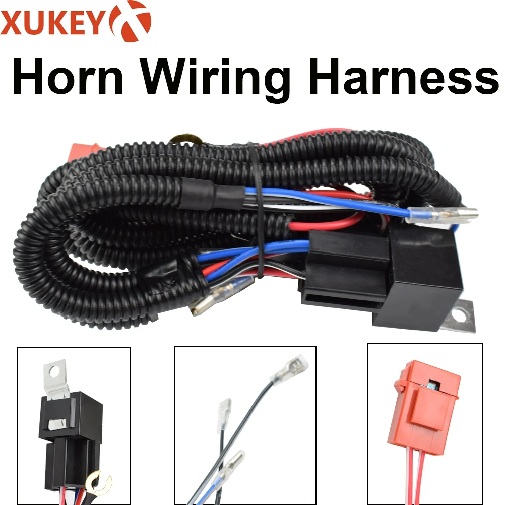 XUKEY 12V Универсальное электрическое реле звукового сигнала Жгут проводов комплект