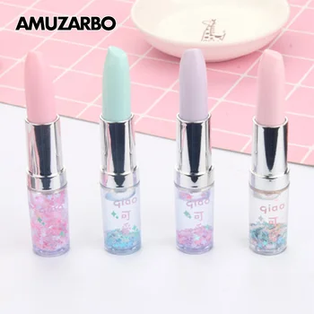 

Cute Quicksand Lipstick Pen Student Black Writing Ballpoint Pen Office School Stationery Supplies Ballpen Kids Gift 1 pcs
