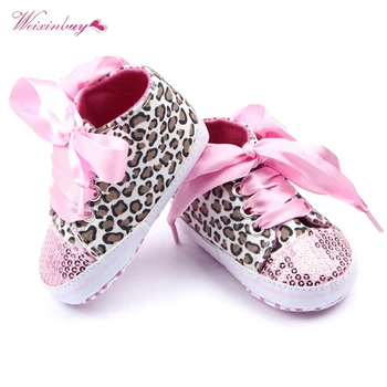 

Toddler Baby Girls Shoes Floral Leopard Sequin Infant First Walkers Cotton Sneaker