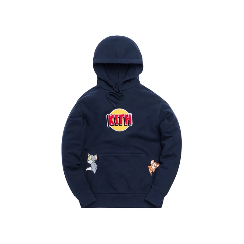 19SS New Kith black blue Hoodie hip hop fashion street men women KITH cartoon sweatshirt KITH treasure blue cotton pullover - Цвет: 2