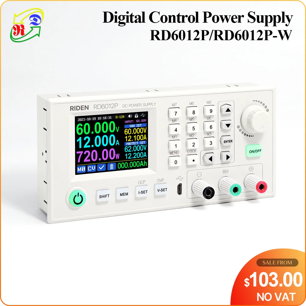 RD RD6012P RD6012PW USB WiFi 5 Digit DC to Voltage Step down Power Supply Adjustable buck converter voltmeter 60V 12A | Инструменты