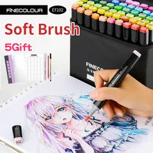Профессиональная Кисть FINECOLOUR Art Marker с двумя наконечниками(набор цветов) мягкая кисть/косые спиртовые чернила Комический дизайн товары для рукоделия EF102