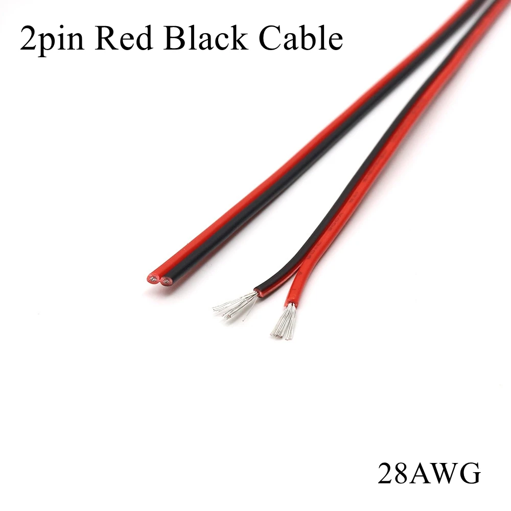 

28AWG Red Black Cable 2pin Tinned Copper Electrical Wire PVC Insulated Extend Cord Car Audio Speaker LED Strip Electronic Wires