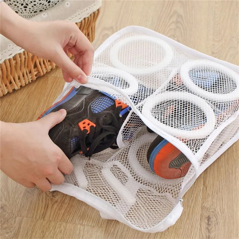 

Householsd Storage Organizer Bags Mesh Laundry Wash Bags Dry Shoe Organizer Portable Washing Bags Home Organization and Storage