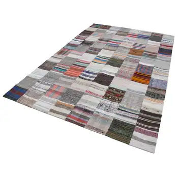 

201x298 Cm Multicolor Handmade Rugs Patchwork Rug-7x10 Ft