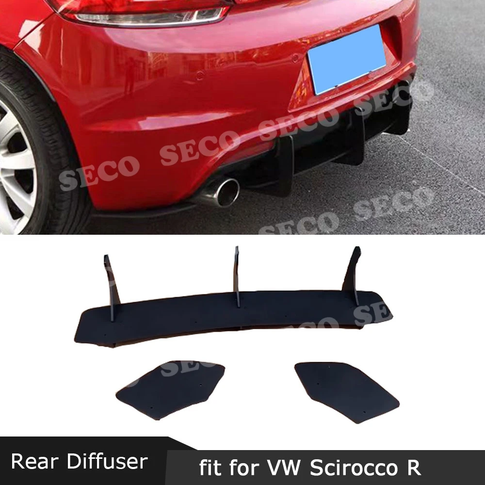 Для Volkswagen VW Scirocco R 2009- ABS задний диффузор для губ оградительная Защита Крышки плавники Акула Стиль задний Hugger автомобильный Стайлинг
