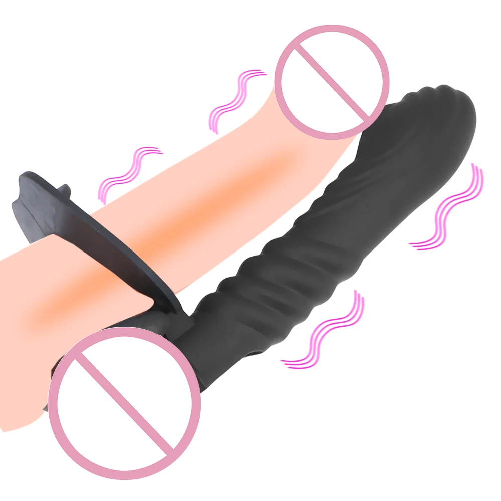 Anal Plug Vibrator Strap on Penis Ring Double Penetration Dildo Butt Plug Vagina Stimulator Massager