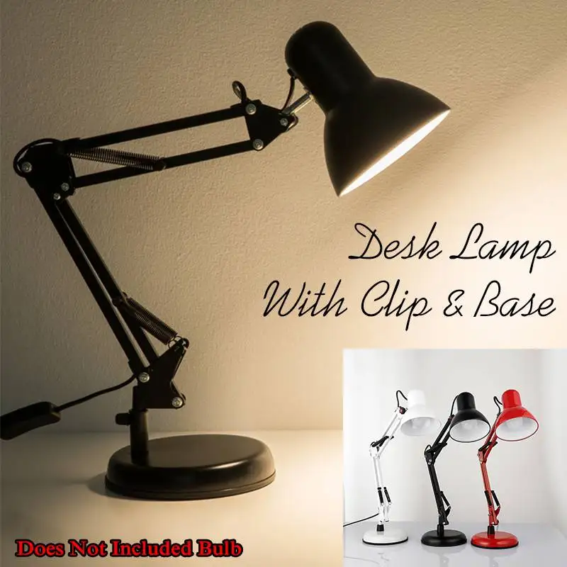 

Modern Metal DeskLong Swing Arm Metal Lamp Folding Table Light With Clip Base (Does Not Included Bulb)