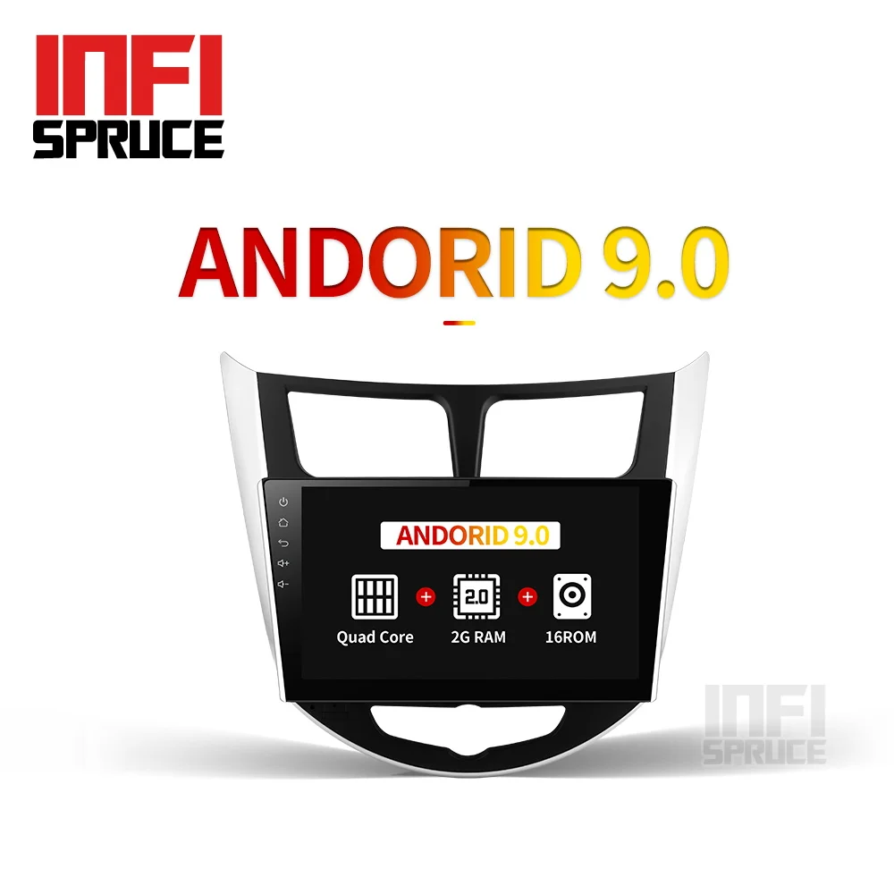 Android 9 0 автомобильный dvd плеер PX30 для hyundai Solaris Verna Accent радио мультимедиа 2 din android