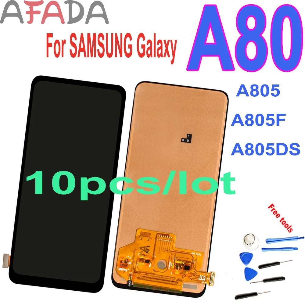 

10pcs 6.7"For Samsung A80 A805 A805F A805DS LCD screen display touch assembly A805 LCD Display Touch Screen Assembly Replacement