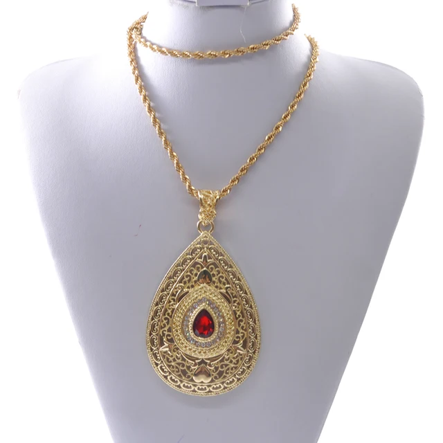 Gold Chain Necklace Jewelry Rhinestone 