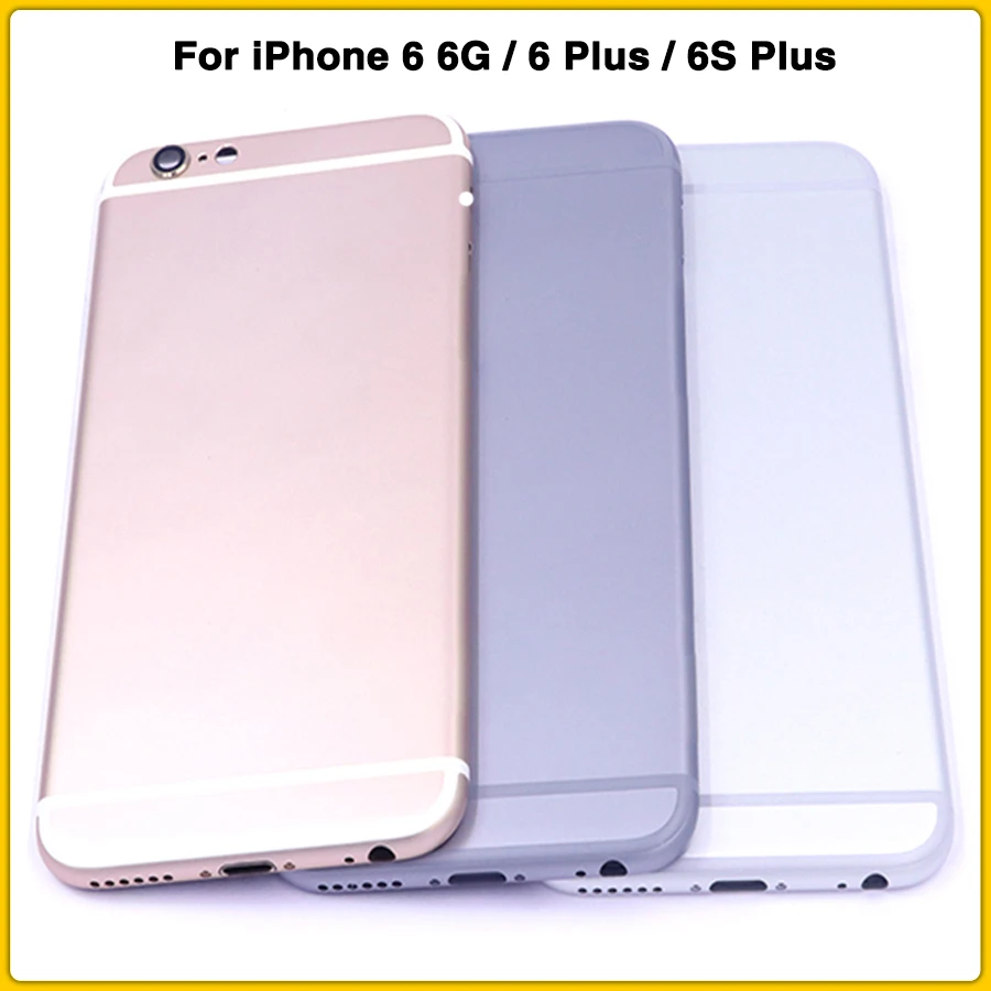 Чехол на заднюю панель для iPhone 6, 6G, 6 Plus, 6S Plus, задняя крышка на батарейку, металлическая дверь, средняя рамка, шасси, задняя крышка