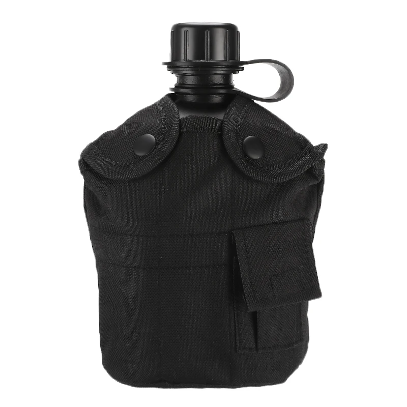 Günstig 1L Außen Militärische Taktische Wasser Flasche Armee Wasser Kantine Wasserkocher Mit Beutel Tasse Set Für Camping Wandern Rucksack Überleben