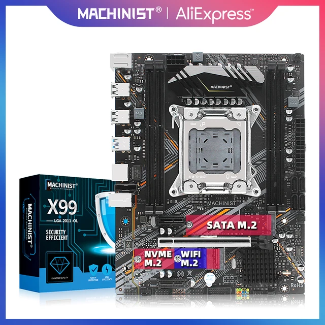MACHINIST-placa base X99 LGA 2011-3, M-ATX con M.2 NVME USB2.0,USB3.0, compatible con DDR3 ECC, ram de cuatro canales, X99-G7