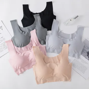 

No trace and no steel ring gather to sleep comfortably sleep shockproof large size sports underwear women's bra vest