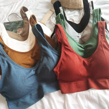 

Thread Yoga Sports Vest-Style Underwear Wrap-around Seamless Gathered Back No Steel Ring Strapless Bra Bra