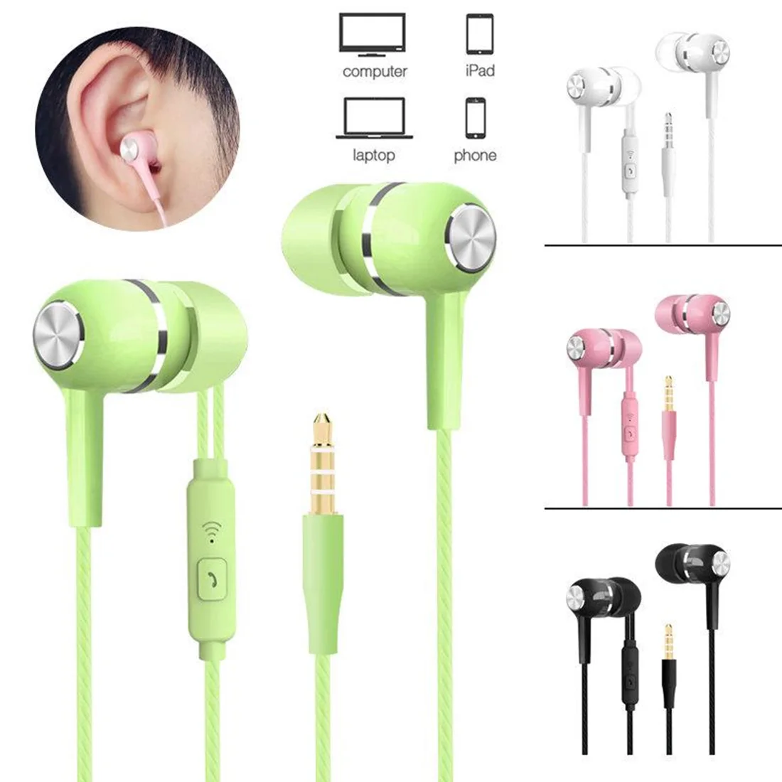 

VPB S12 Sport Earphone in-ear subwoofer wired headset with wheat line control universal headset mobile phone ear plug