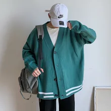 Зимний кардиган мужской модный однотонный повседневный мужской вязаный свитер мужской уличная дикий Свободный теплый свитер Мужская одежда