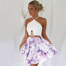 Новое поступление, сексуальное платье трапециевидной формы со шнуровкой, короткое платье для выпускного вечера с открытыми плечами, мини-платье с открытой спиной и бретельками, короткое платье для выпускного вечера