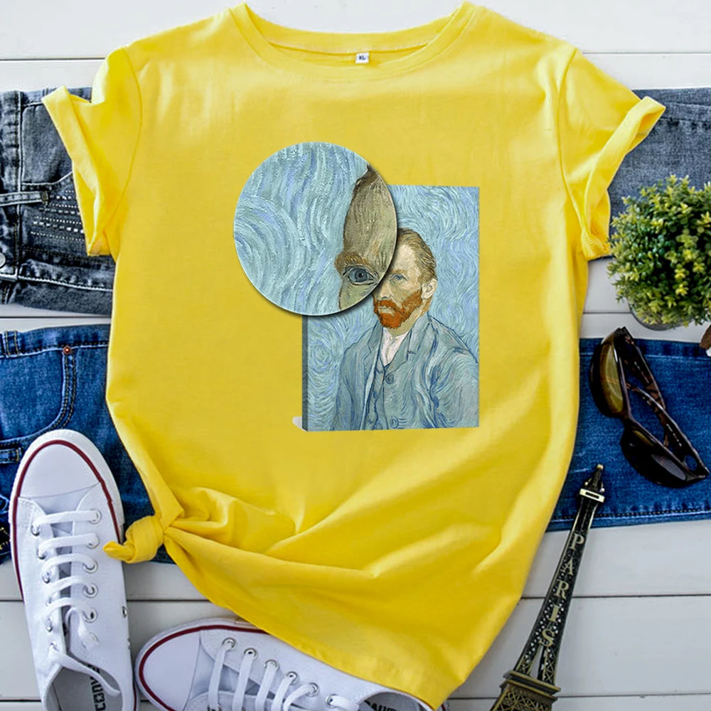 Personality Picture Tshirt Character Printing Women T Shirts Fashion Oversized T-Shirts For Women'S Solid Color Vintage Clothing