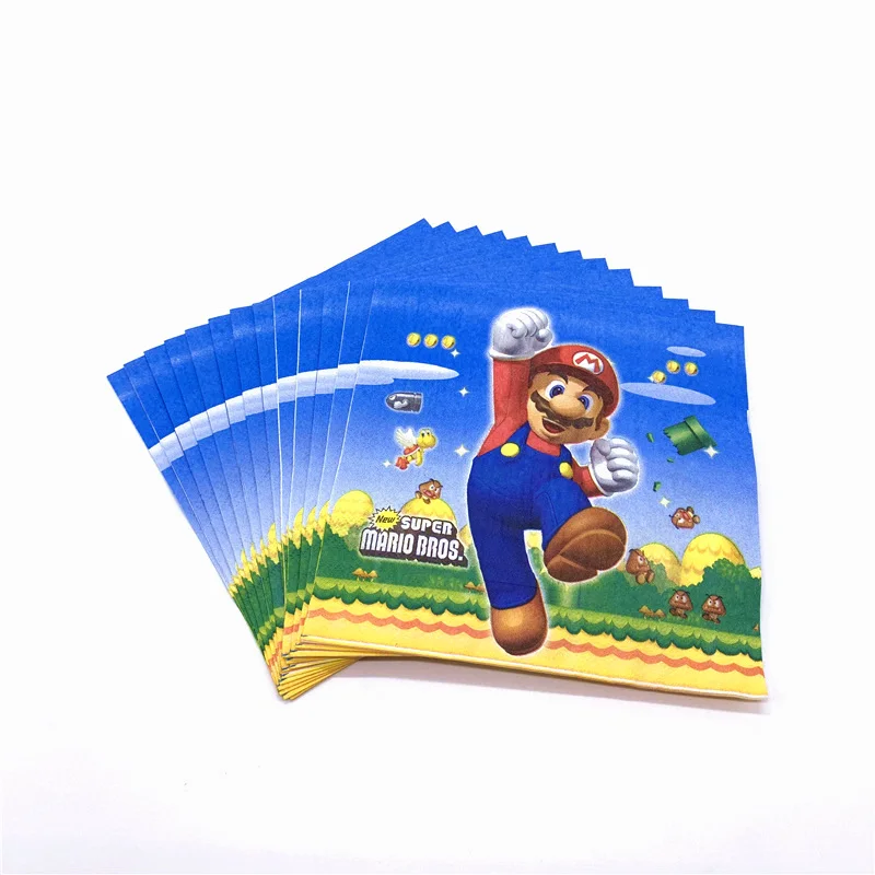 50 шт/80 шт Super Mario Bros одноразовые чашки пластины гибкие соломинки печать ребенка душ малыш соломинки для дня рождения украшение для салфеток поставка