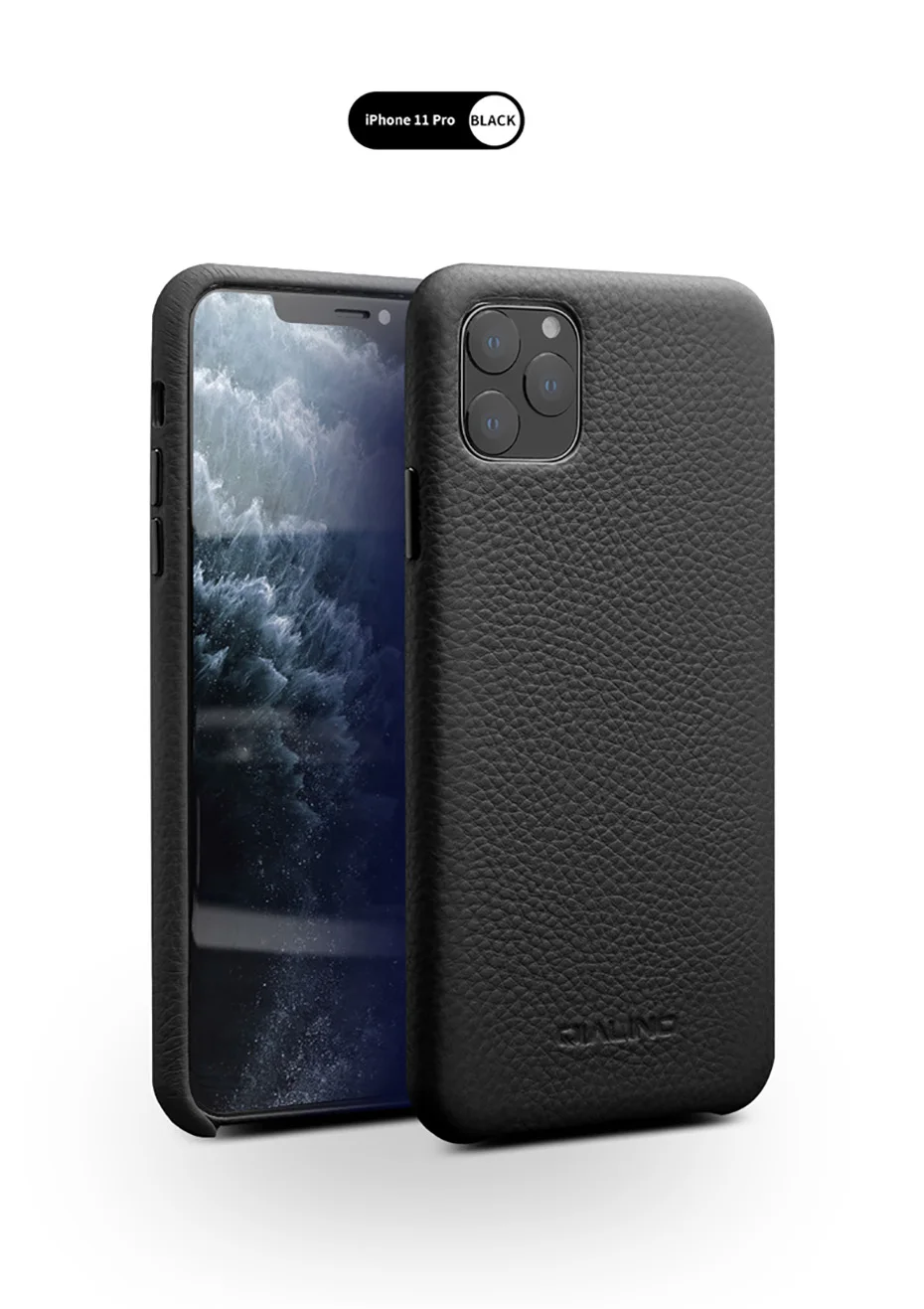 QIALINO Роскошный чехол для телефона из натуральной кожи для Apple iPhone11 Pro Max 6,5 дюймов стильный ультра-светильник чехол для iPhone 11/11Pro