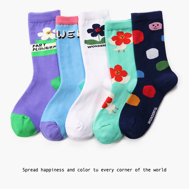 Спортивные трендовые Хлопковые женские носки-трубы креативные цветные хлопковые Дышащие носки с глазами женские носки