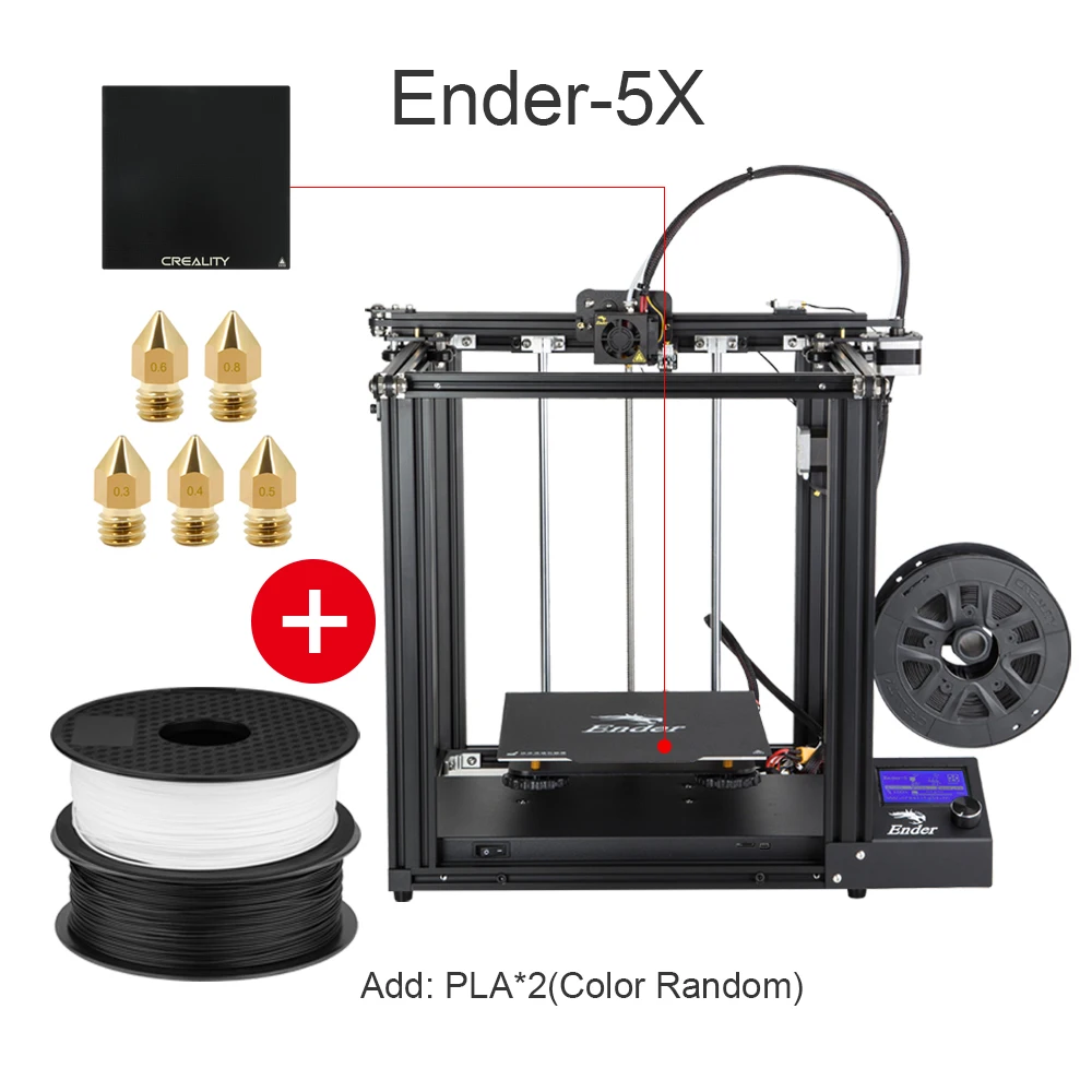 creality 3d printer Ender 5 FDM 3D Printer Dual Y-axis Motors Magnetic Build Plate Power Off Resume Easy Build Core-XY Printing Size 220x220x300mm cheap 3d printer 3D Printers