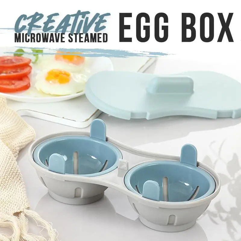 

Creative Microwave Steamed Egg Box Omelet Cooker Pan Microweavable Cooker Omelette Eggs Steamer box Home Kitchen tools