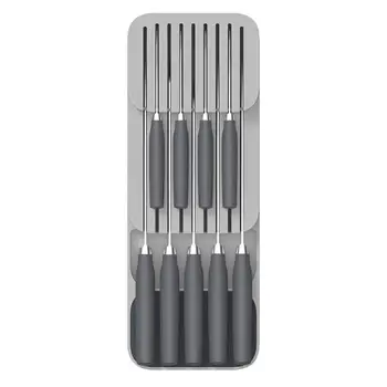 

Cutlery Storage Rack Food Grade PP Material Kitchen Drawer Organizer Tray For Cutlery Holder And Cutter Box Storage Case White
