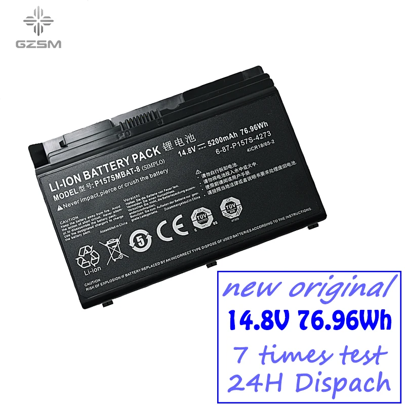 

GZSM P157SMBAT-8 laptop battery FOR Hasee K780S-i7 K780E XMG P504 P704 P502 bbattery for laptop NP8258 6-87-P157S-4271