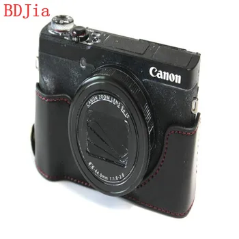 

Newest Fashional Camera Bag Case For Canon G5XII G5X Mark2 PU Leather Half Body Set Cover With Battery Opening, Free Shipping