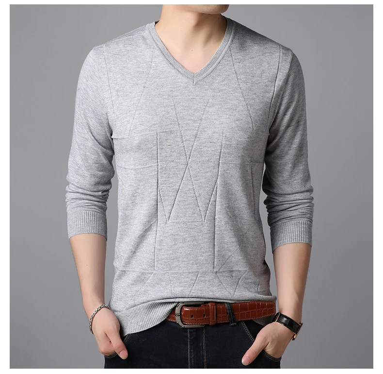 

loose spring autumn Tide Sweater Men V-neck long-sleeved knitted sweaters