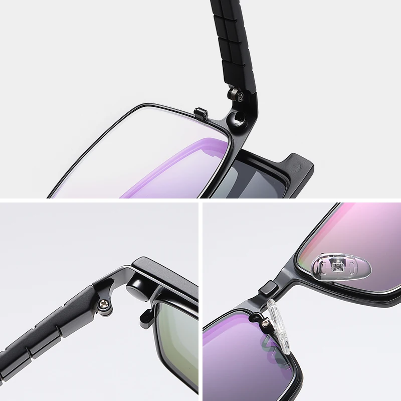 Najtaniej UNIEOWFA 2 w 1 magnes okulary optyczne rama mężczyźni oprawki okularów dla osób z krótkowzrocznością stopień spolaryzowane okulary przeciwsłoneczne w formie nakładki męskie