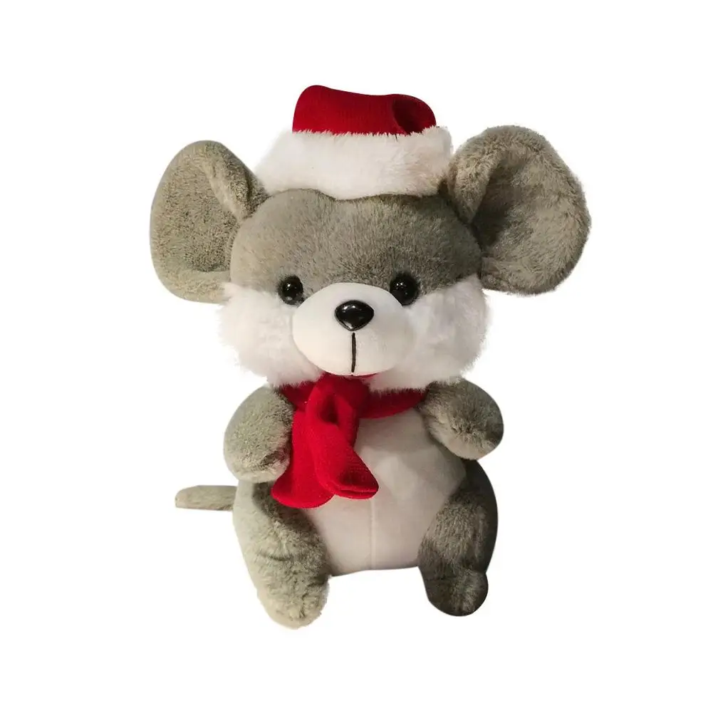 Leuke Kerst Paar Muis Pop 25 см Kawaii Poppen Knuffels& Pluche Speelgoed Voor Meisjes Kinderen Jongens Speelgoed Rat Jaar подарок - Цвет: A