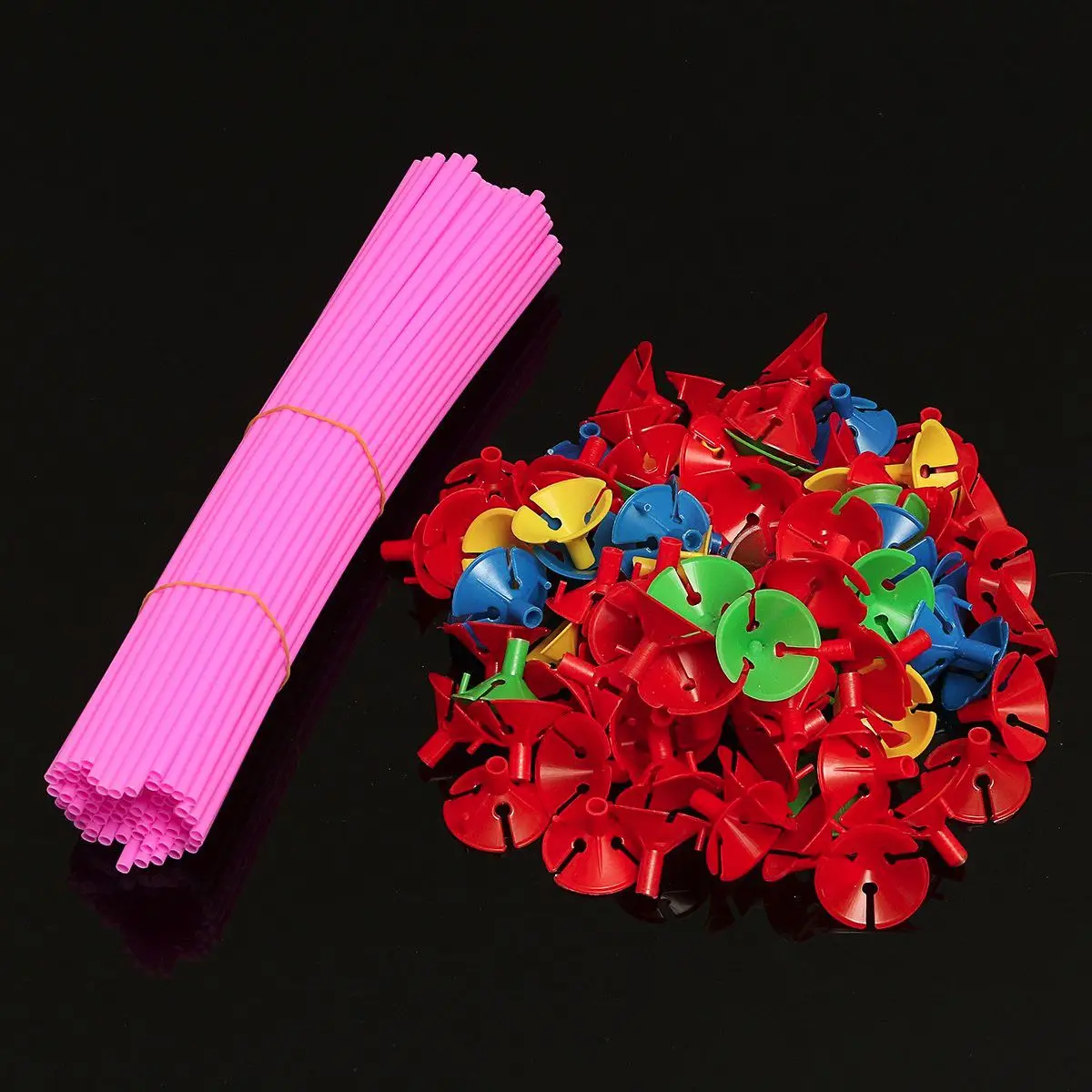50Pcs White/Colorful Balloon Stick Plastic Balloon Holder Sticks PVC Rods Cups Wedding Party Decoration Accessories