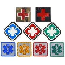 Светоотражающий медицинский EMT Star of Life многоцветный спасательный IR Chapter армейский значок крест тактический боевой аппликация эмблем обруч и петля