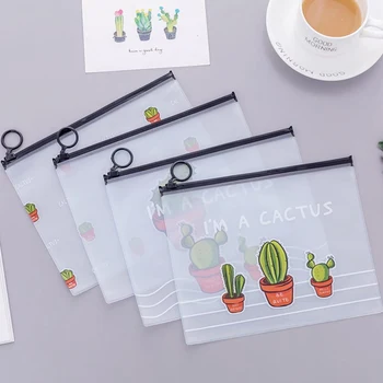 

1pc Cute Cartoon Print Pattern Waterproof Travel Bags Transparent Cosmetic Bag Pouch Case File Holder School Supplies
