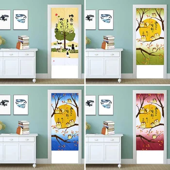 

Japanese Style Decorative Door Curtain Owl Fabric Cloth Home Screens Partition Bathroom Sushi Kitchen Restaurant Curtains