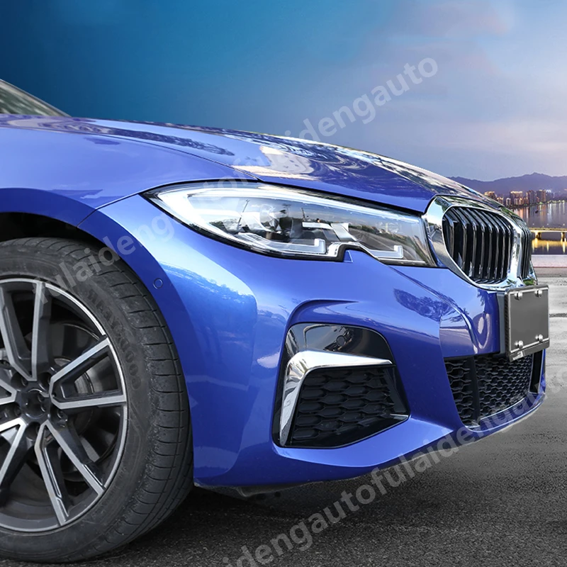 2 предмета в комплекте, для BMW 3 серии G20- из нержавеющей стали передние противотуманные фары светильник крышка противотуманной фары для бровей отделка автомобильные аксессуары